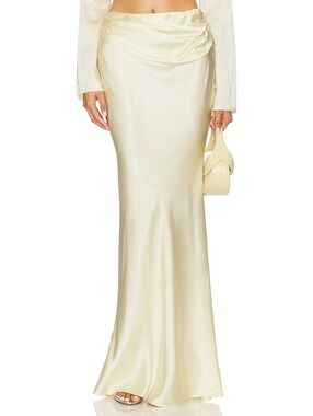 Camila Coelho Enza Maxi Skirt in Butter Yellow